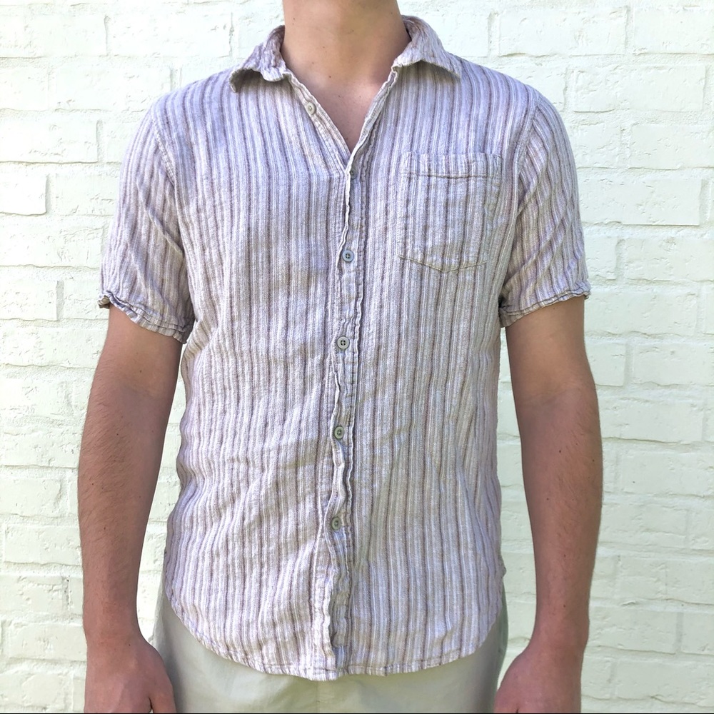 David Taylor Striped Casual Button Down Shirt
